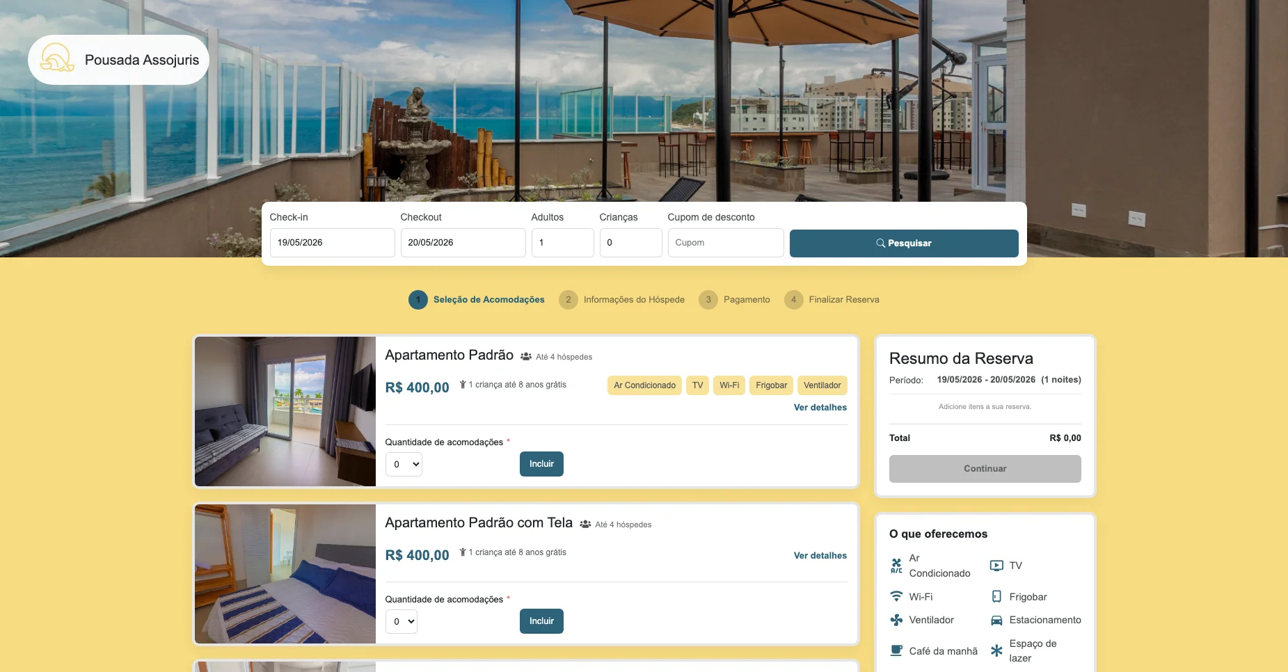 Motor de reservas diretas para pousadas e hotéis — Simpleshotel